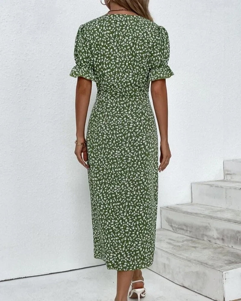 Ellaine – Floral summer dress with tummy coverage