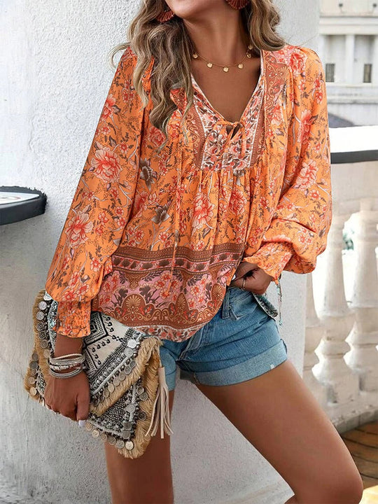 Agnes – Boho Floral Blouse