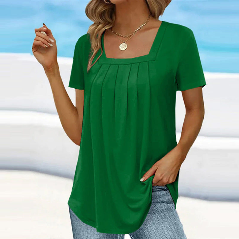 Elizabeth – Lightweight Pleated Summer Blouse