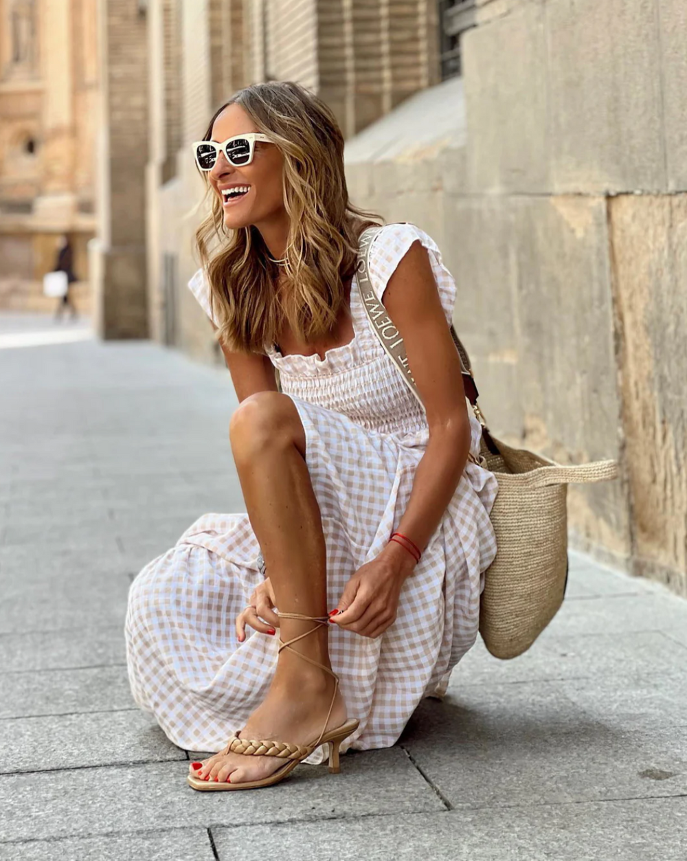 Matilda – Gingham Ruffle Maxi Dress