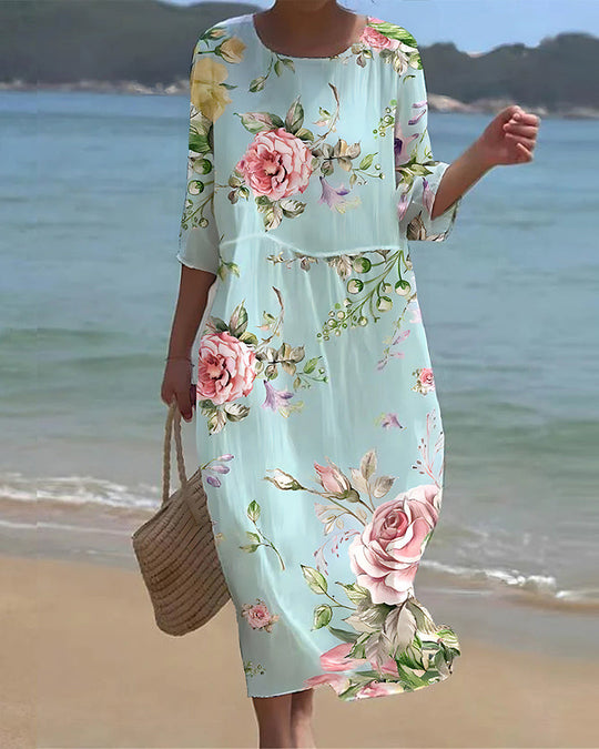 Alex – Floral Maxi Dress with Tummy Coverage