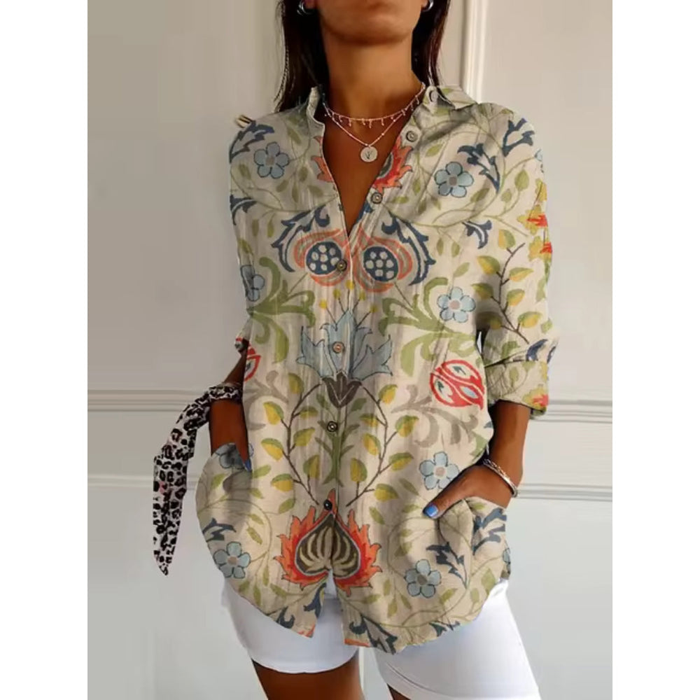 Caroline – Printed Classic Blouse