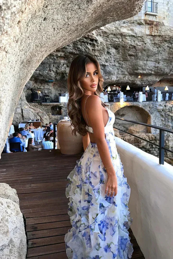 Noreen – Floral Ruffle Summer Dress