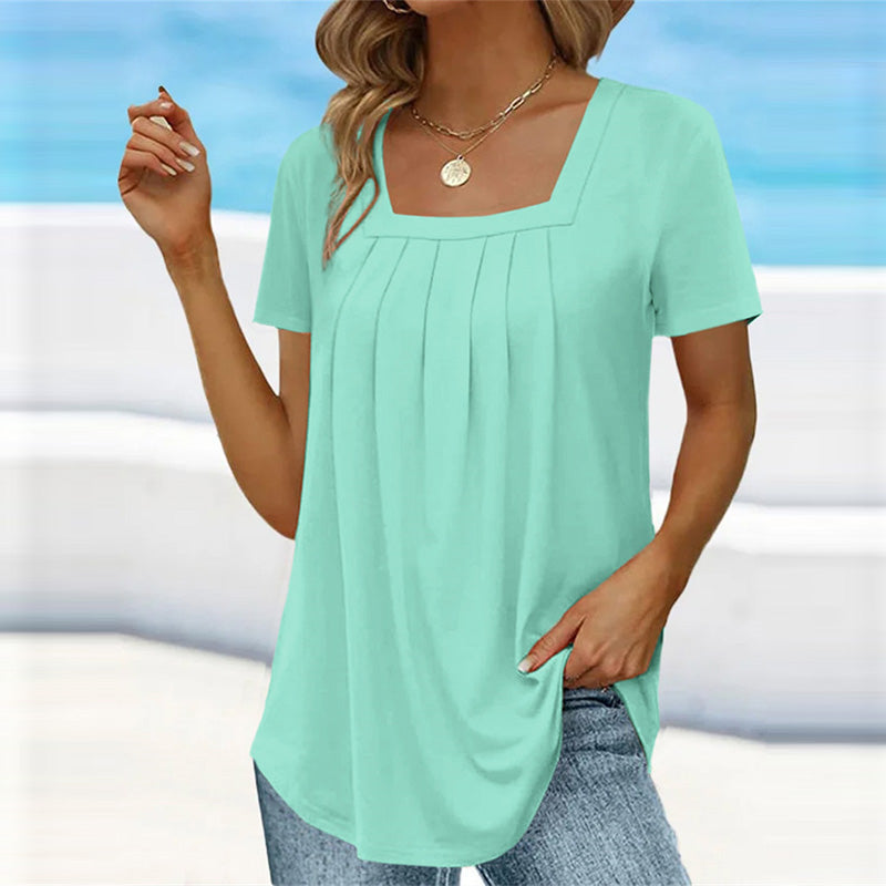 Elizabeth – Lightweight Pleated Summer Blouse