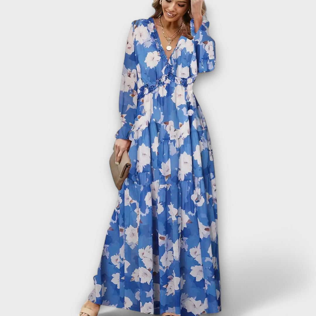 Phoebe – Floral Pleated Maxi Dress