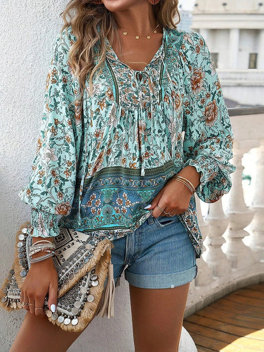 Agnes – Boho Floral Blouse