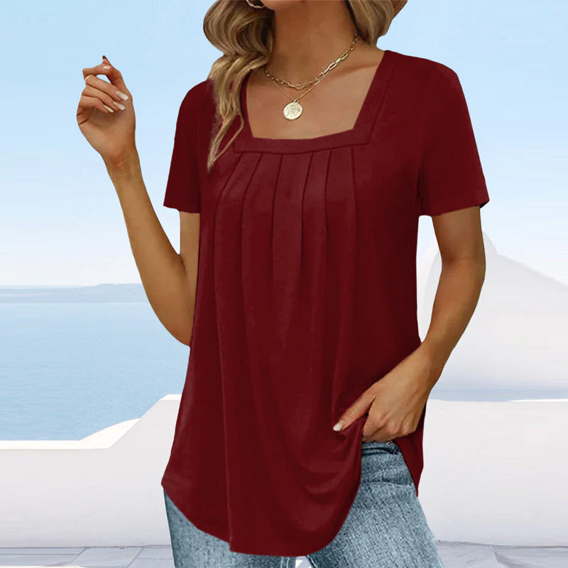 Elizabeth – Lightweight Pleated Summer Blouse