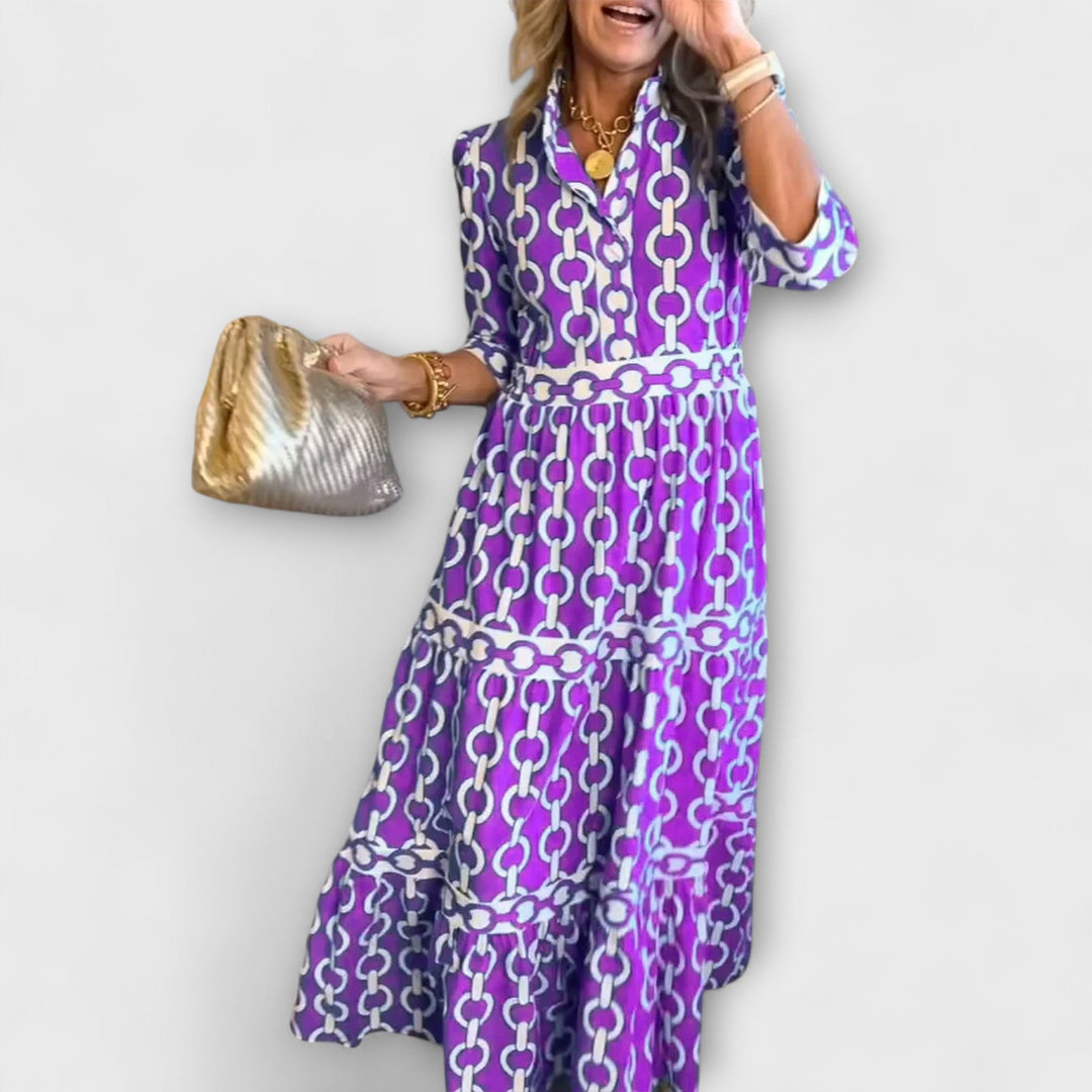 Amira – Chain Print Midi Dress