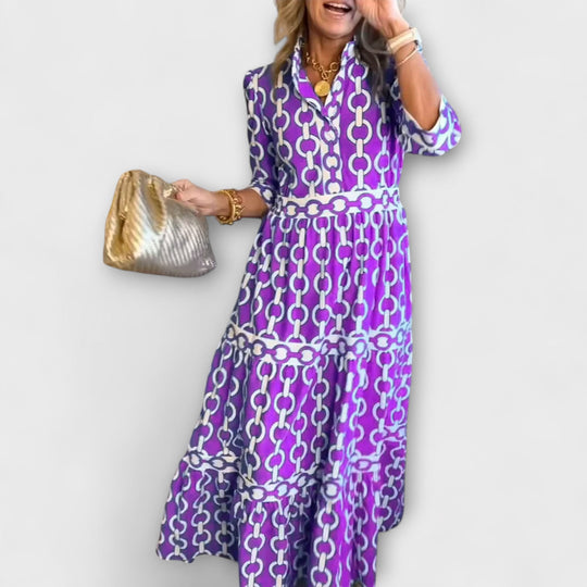 Amira – Chain Print Midi Dress
