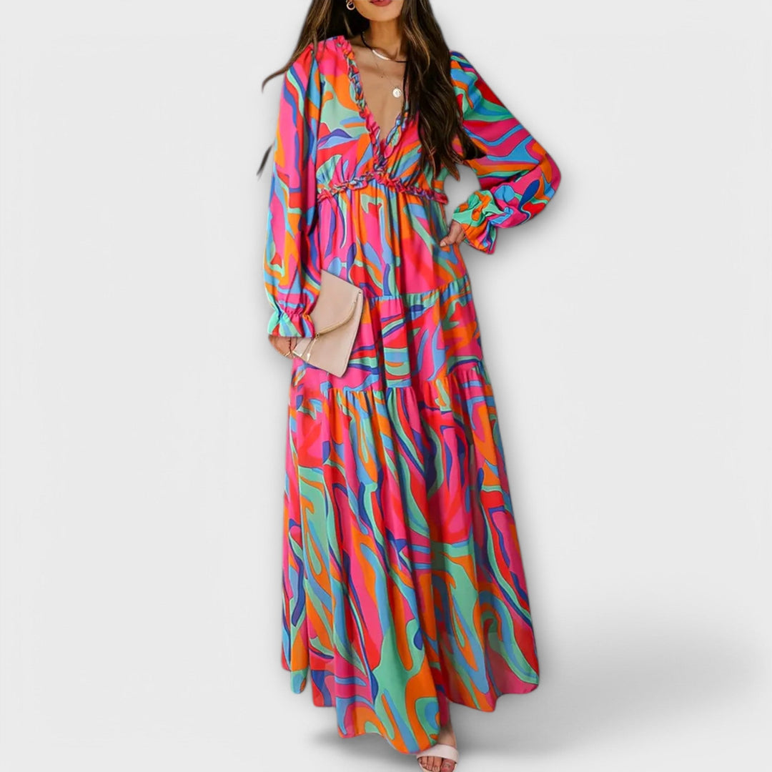 Phoebe – Floral Pleated Maxi Dress