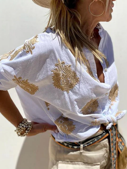 Lena – Stylish Blouse with Embroidery