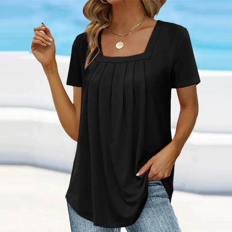 Elizabeth – Lightweight Pleated Summer Blouse