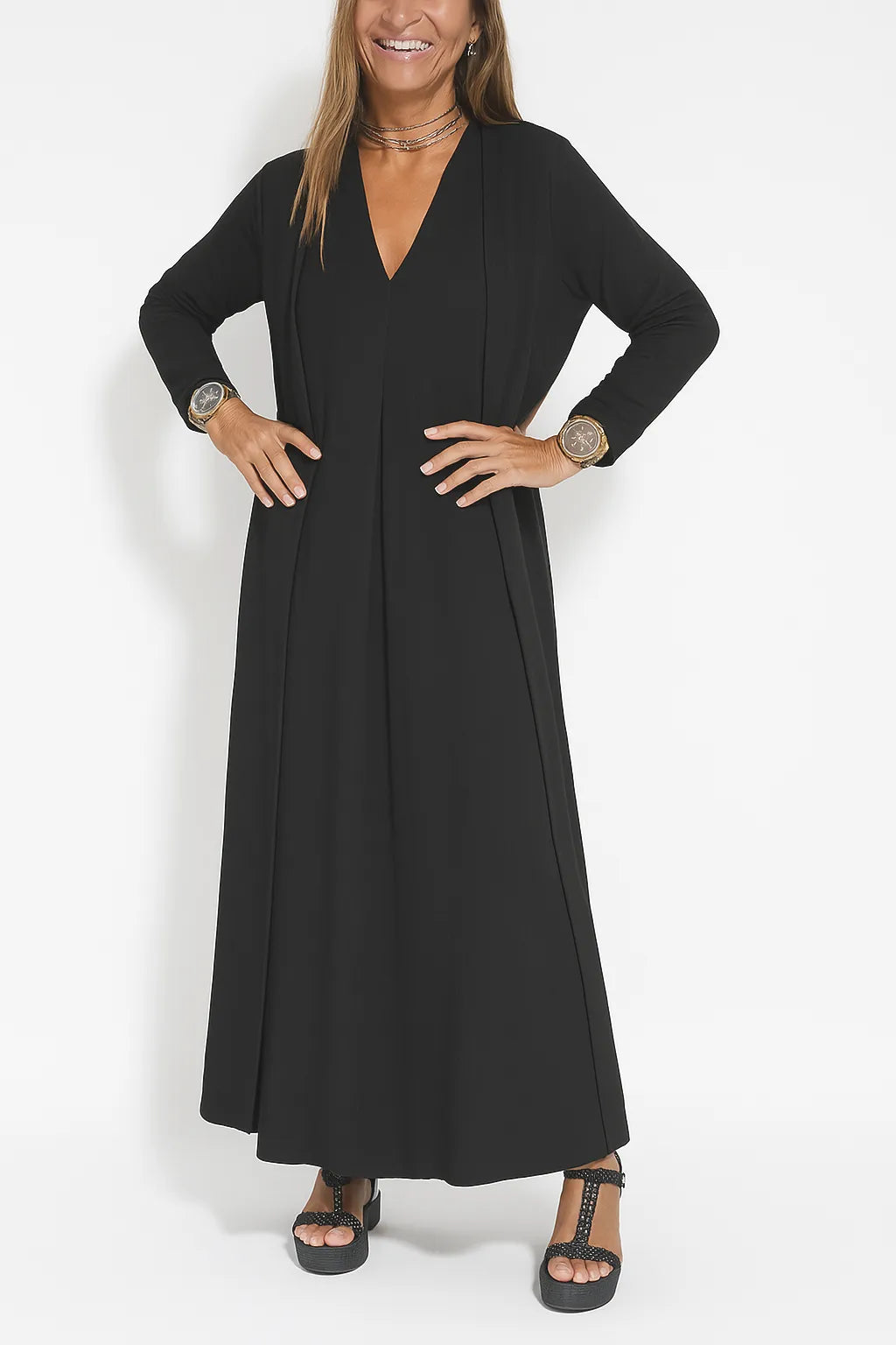 Janine – Elegant Maxi Dress with Matching Cardigan