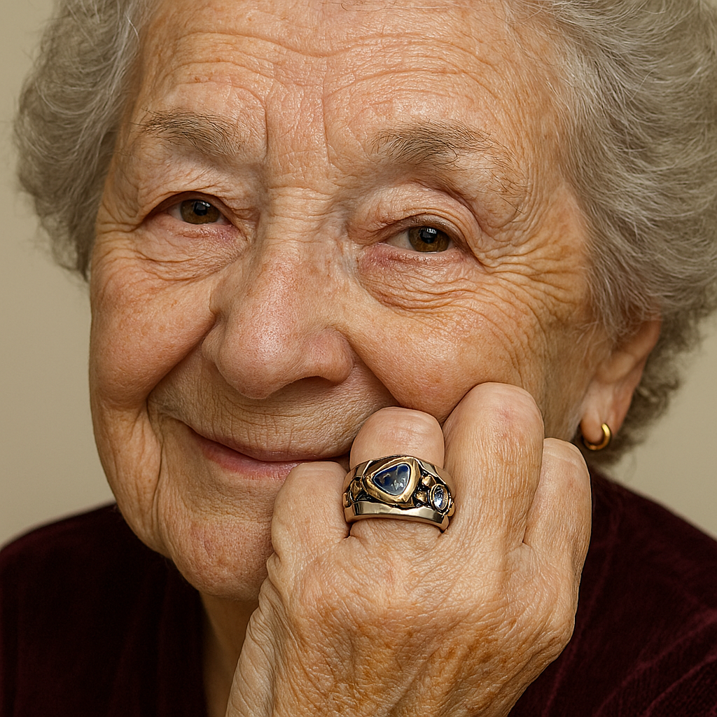 Celeste – Vintage blue crystal ring