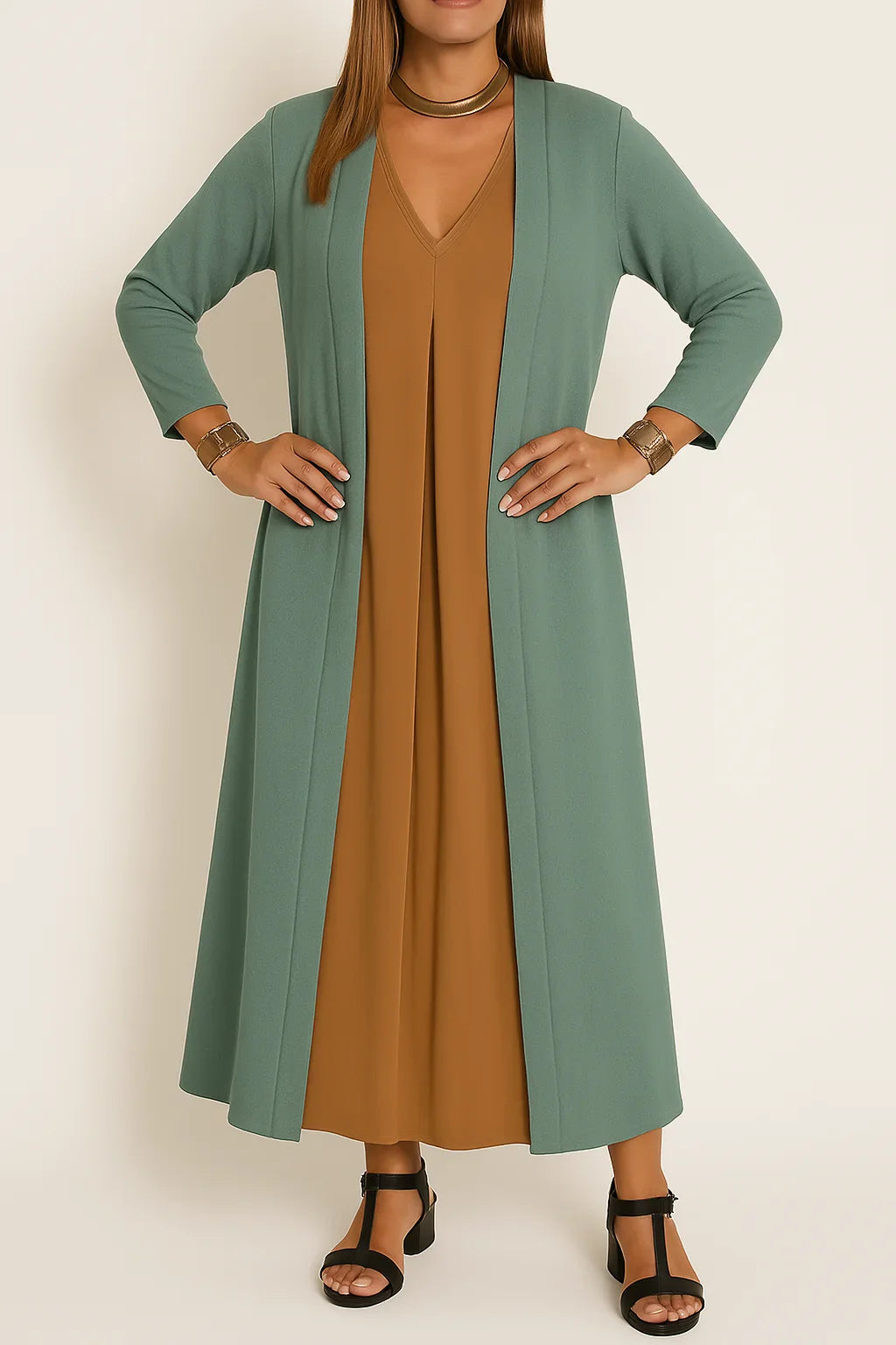 Janine – Elegant Maxi Dress with Matching Cardigan