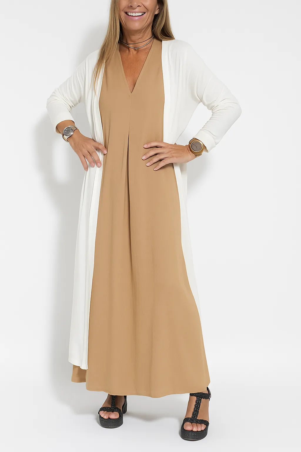 Janine – Elegant Maxi Dress with Matching Cardigan