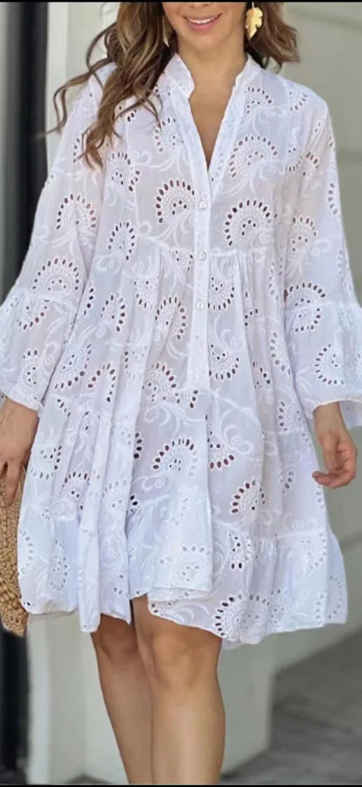 Geraldine – Embroidered Lace Summer Dress