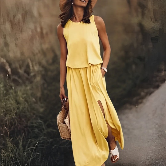 Tania – Sleeveless Colorful Maxi Dress