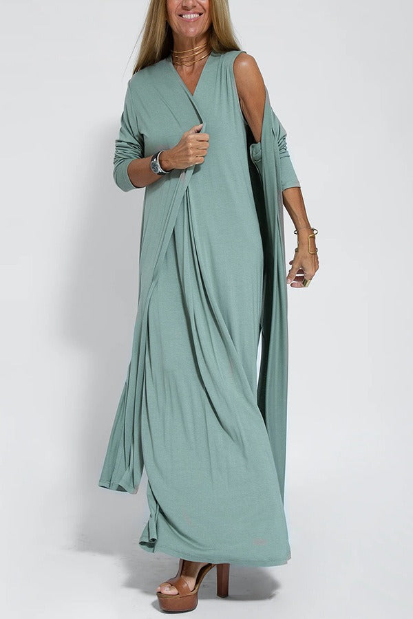 Janine – Elegant Maxi Dress with Matching Cardigan
