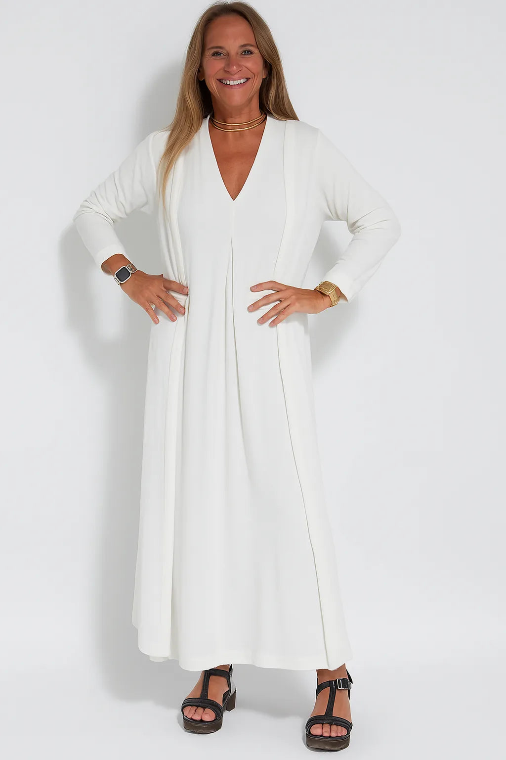 Janine – Elegant Maxi Dress with Matching Cardigan
