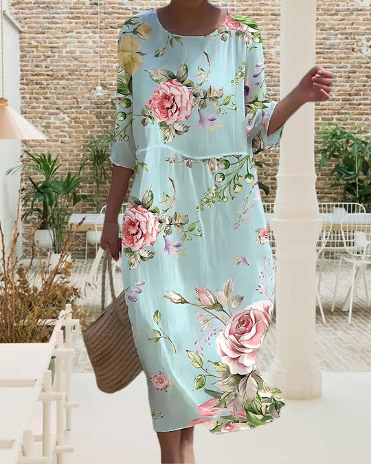 Alex – Floral Maxi Dress with Tummy Coverage