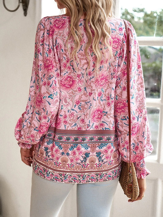 Agnes – Boho Floral Blouse