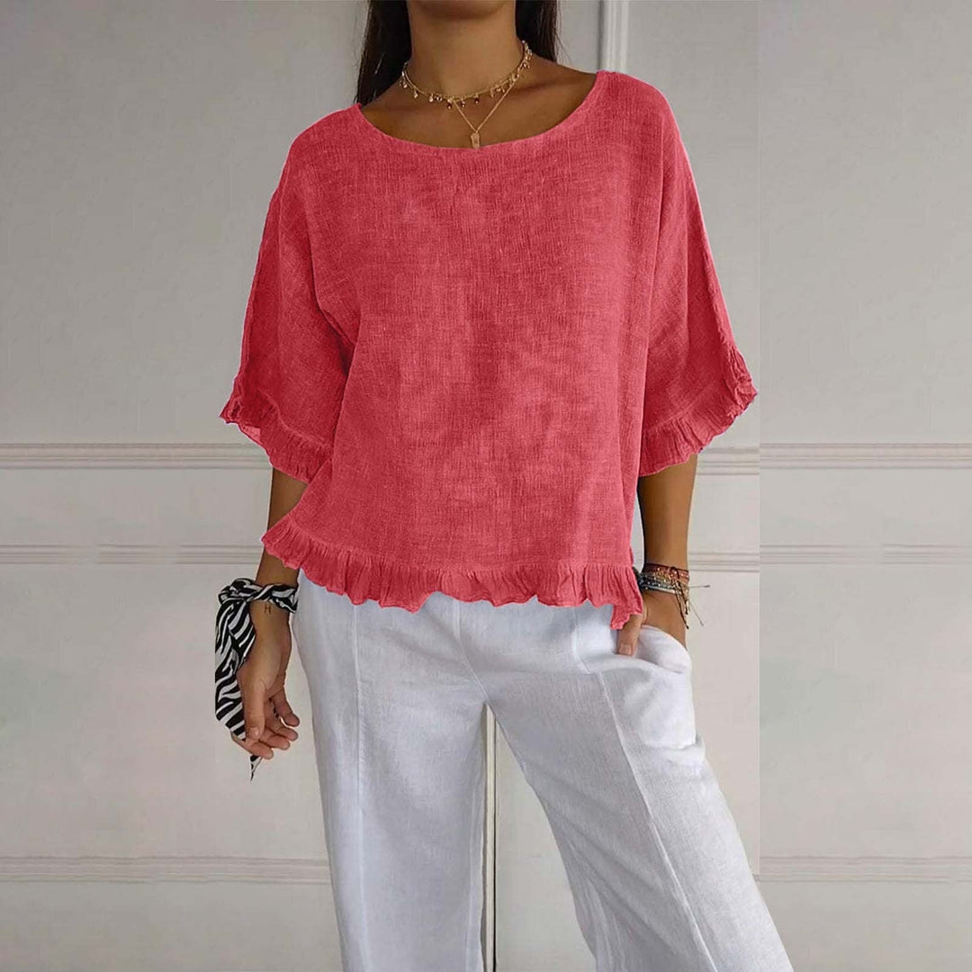 Diane – Elegant Round Neck Blouse