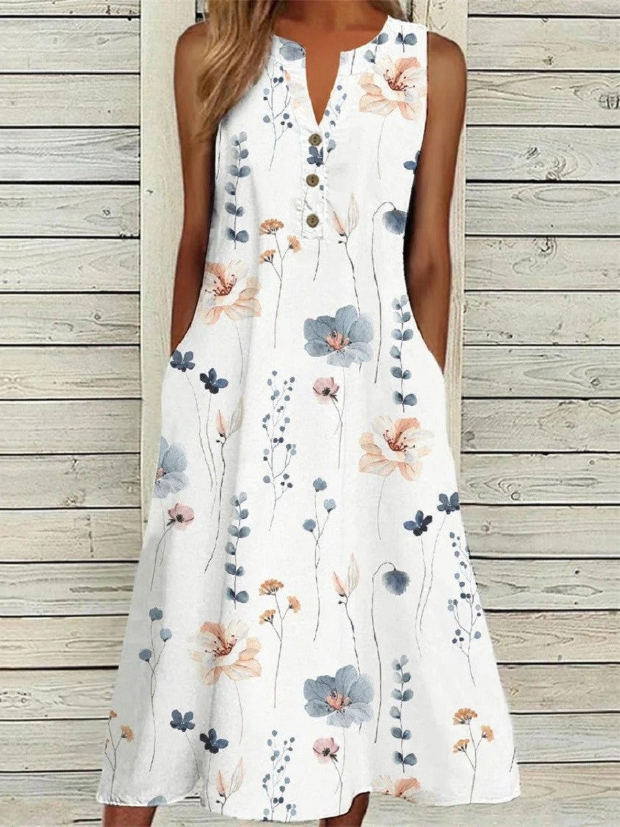 Jemima – Sleeveless Floral Summer Dress
