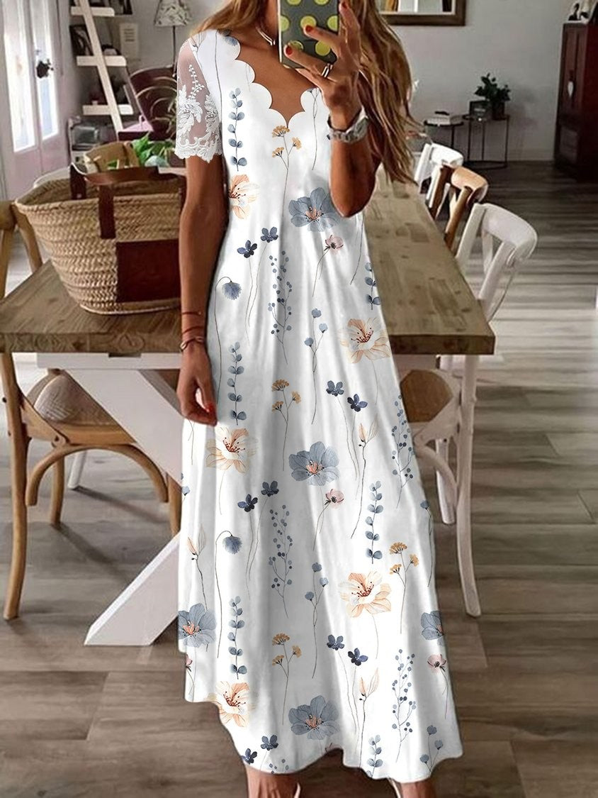 Delia – White Floral Maxi Dress