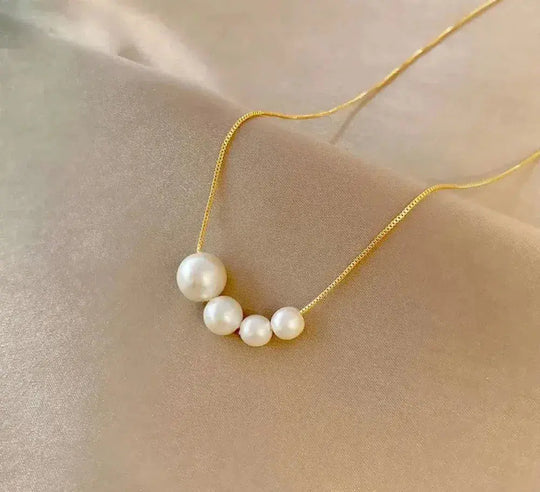 Seraphina – Stylish Gold Freshwater Pearl Necklace