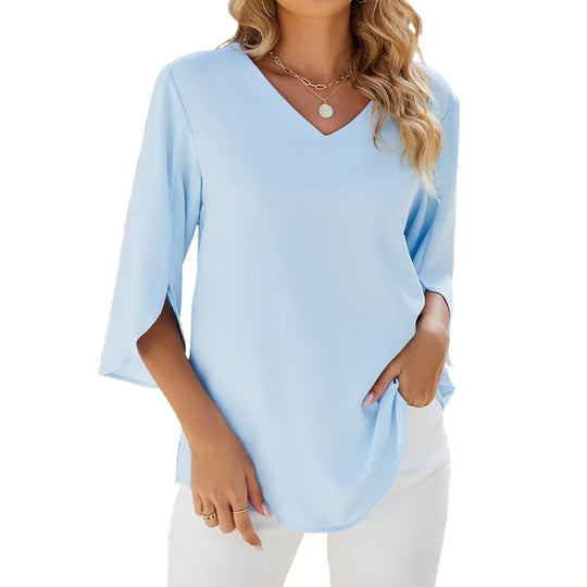 Clarisse – Elegant V-neck Blouse