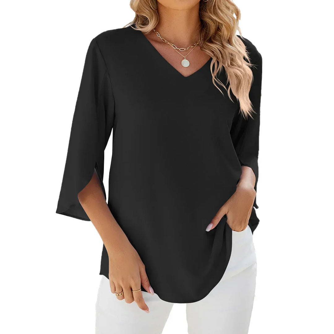 Clarisse – Elegant V-neck Blouse