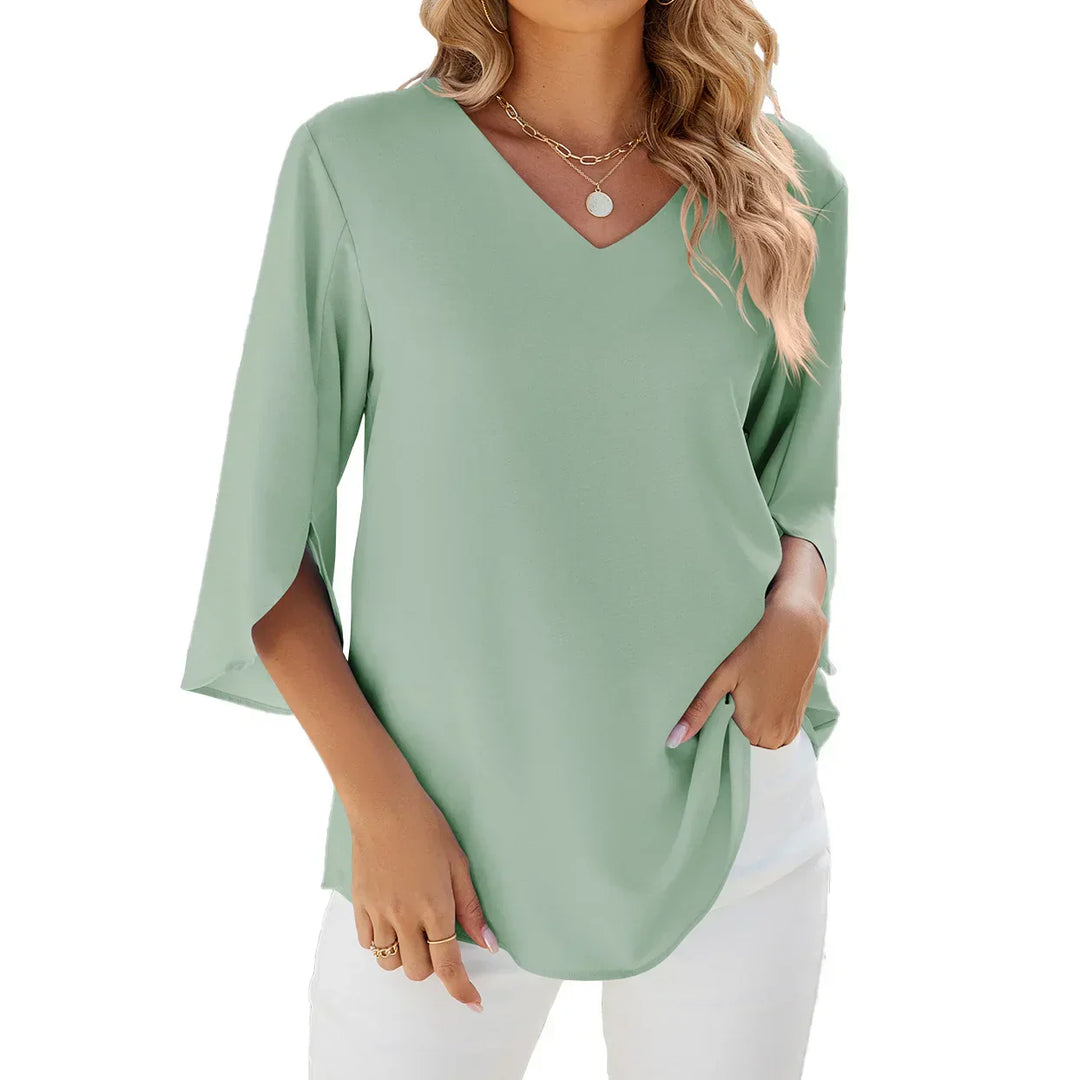 Clarisse – Elegant V-neck Blouse