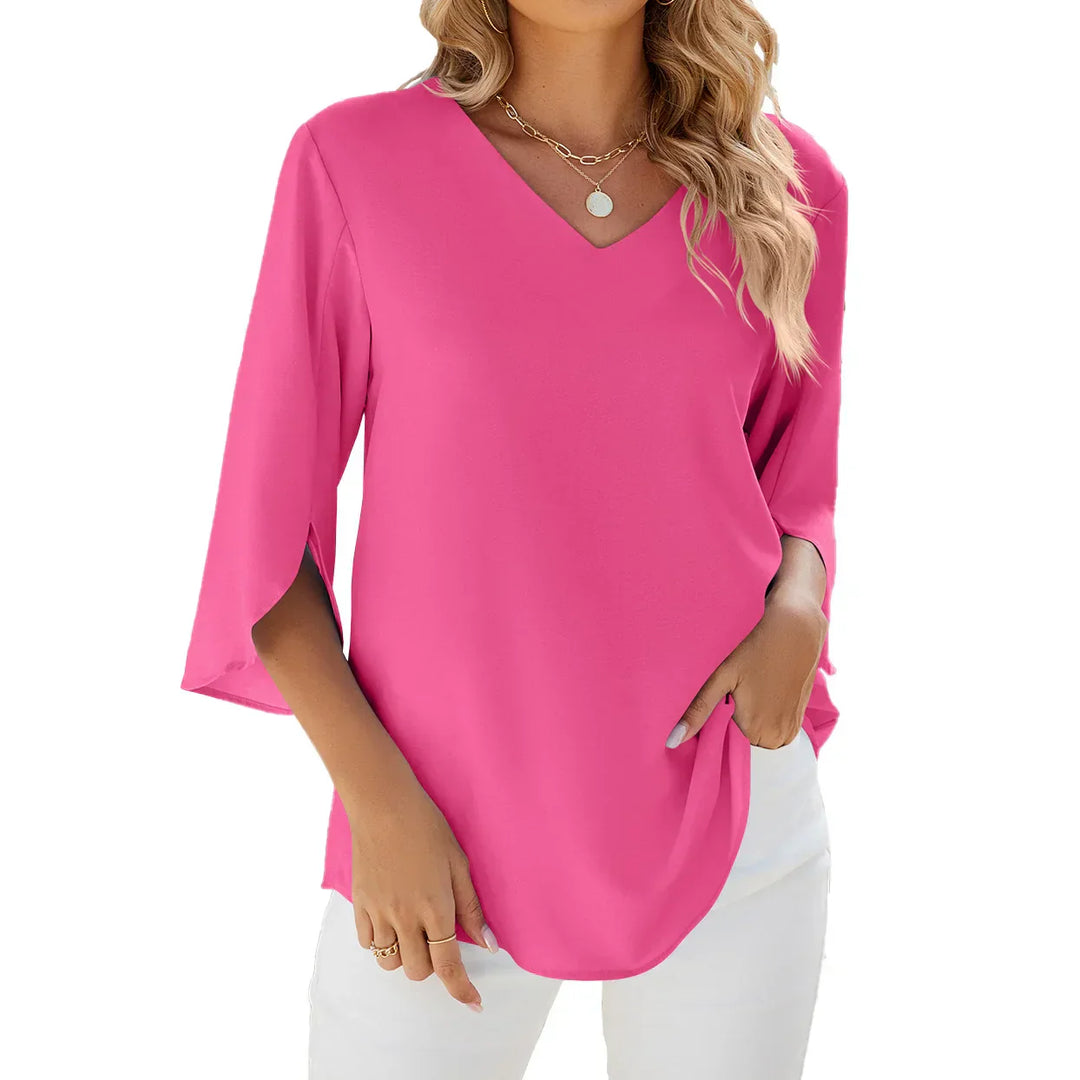 Clarisse – Elegant V-neck Blouse