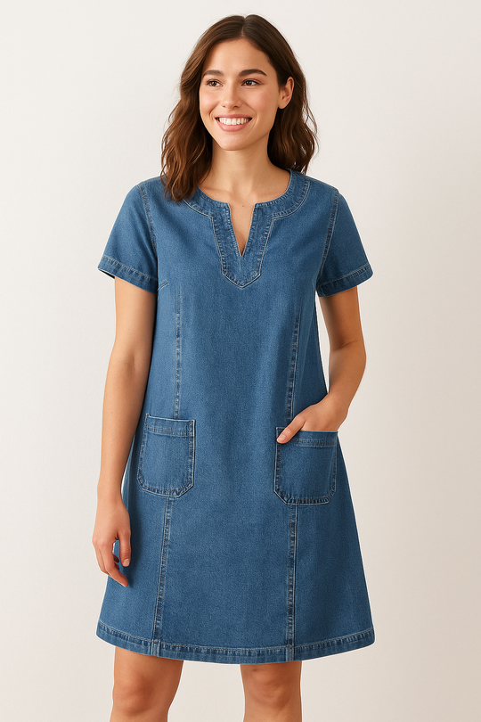 Barbara – Elegant Denim Dress