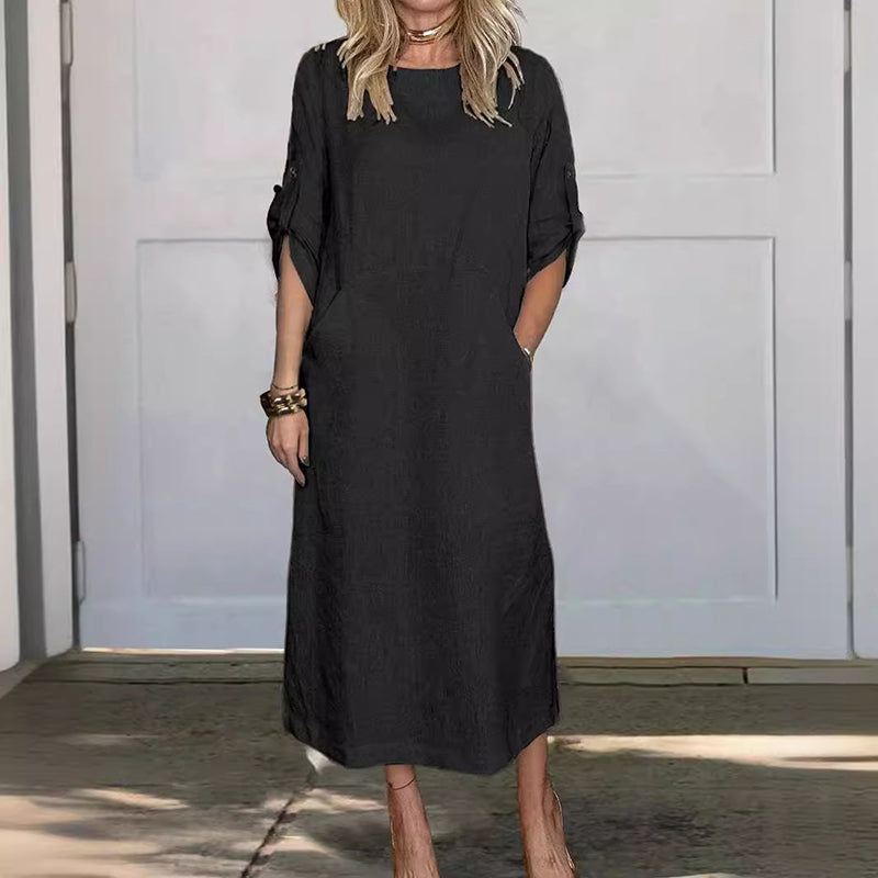 Sheena – Elegant Draped Day Dress