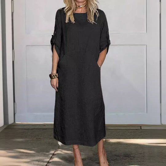 Sheena – Elegant Draped Day Dress