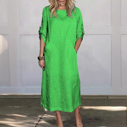 Sheena – Elegant Draped Day Dress